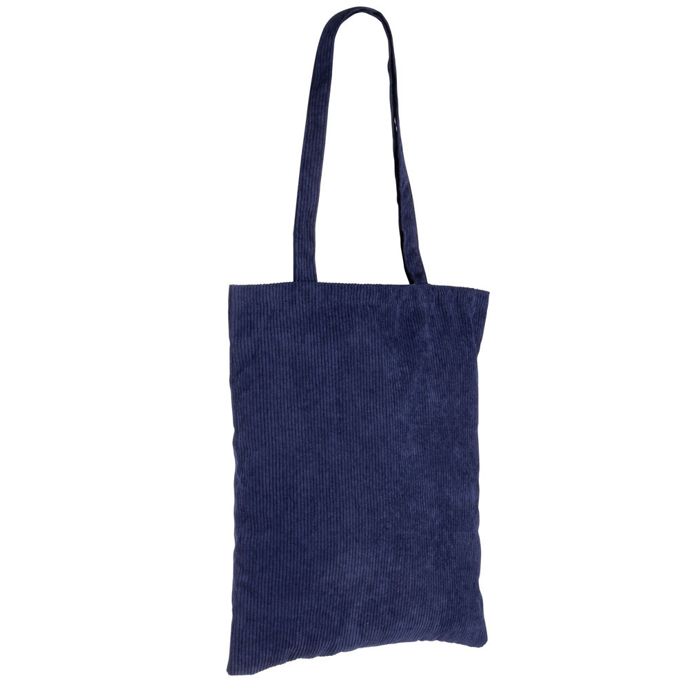 Sac publicitaire en velours côtelé 240g KOROI Bleu marine